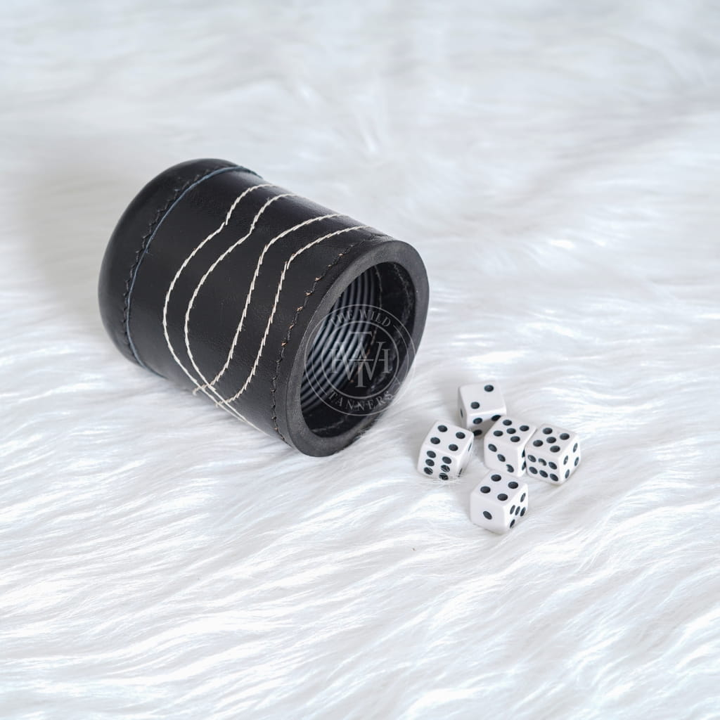 Leather Yahtzee Dice Cup - Ribbed Interior, view 4
