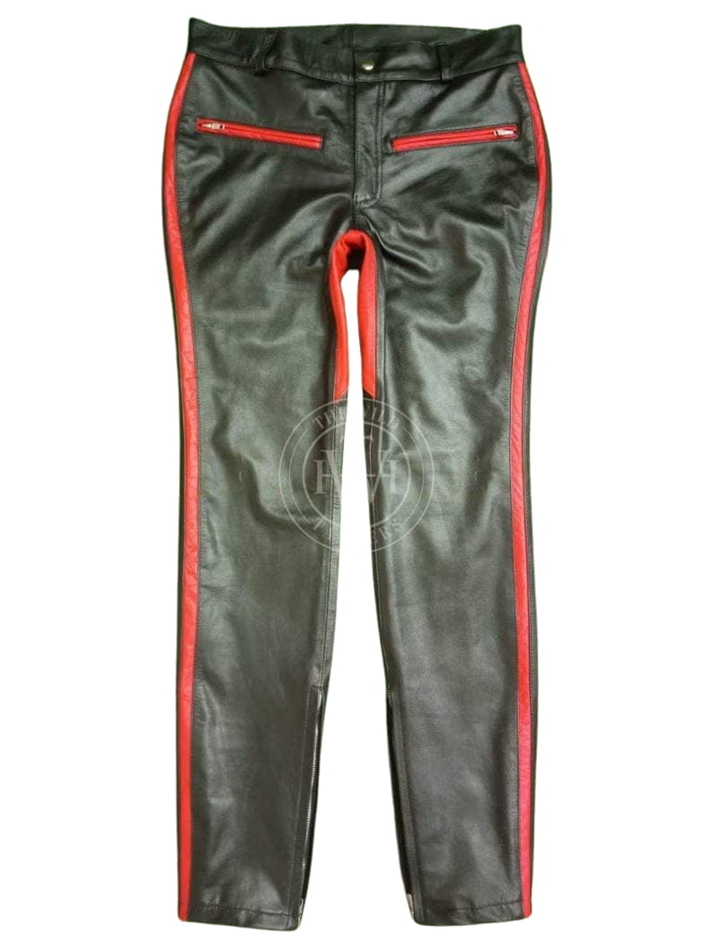 Red & Black Leather Gay Uniform Set, view 4