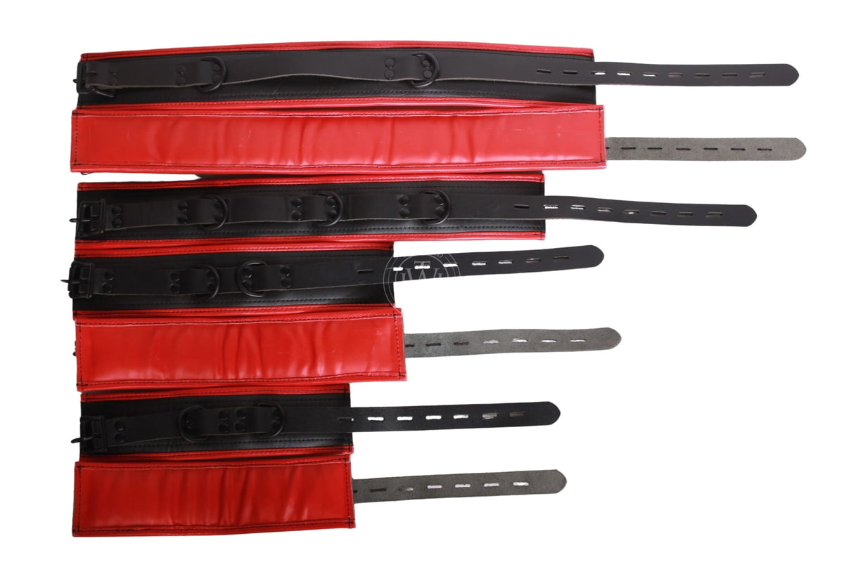 7 Pcs Set Unisex Leather Bondage Handcuffs, view 4