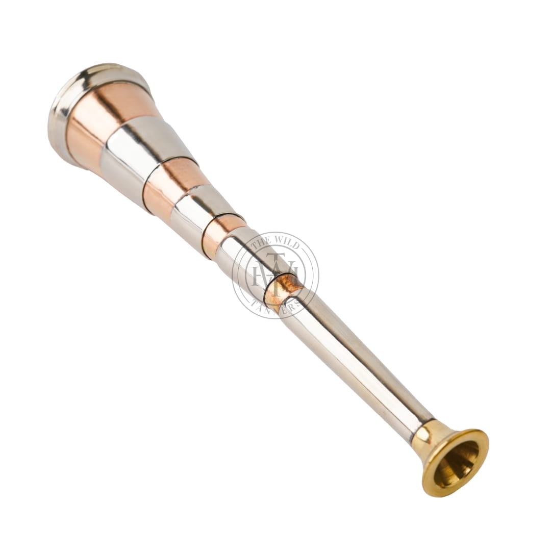 Copper 4 Band Fox Hunting Horn with Brass Mouthpiece, view 3