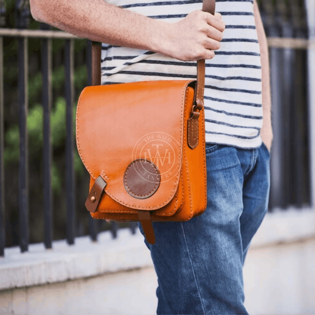 Brown Leather Crossbody Bag, view 4
