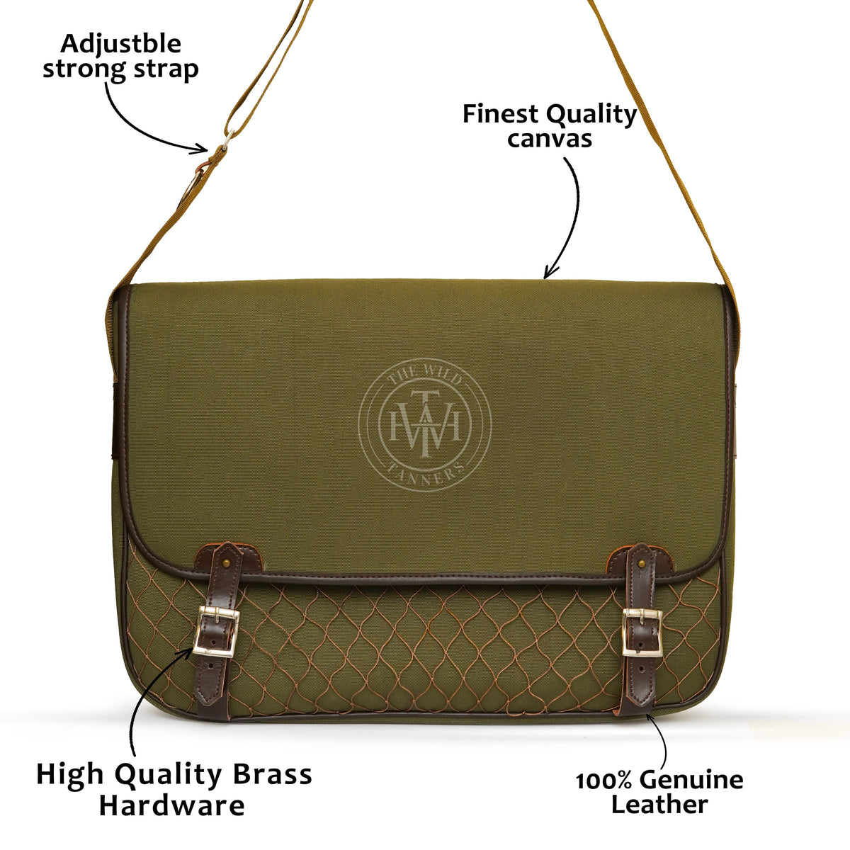 Leather Canvas Satchel Bag, view 7