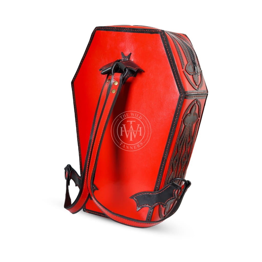 Genuine Leather Steampunk Coffin Backpack, view 4