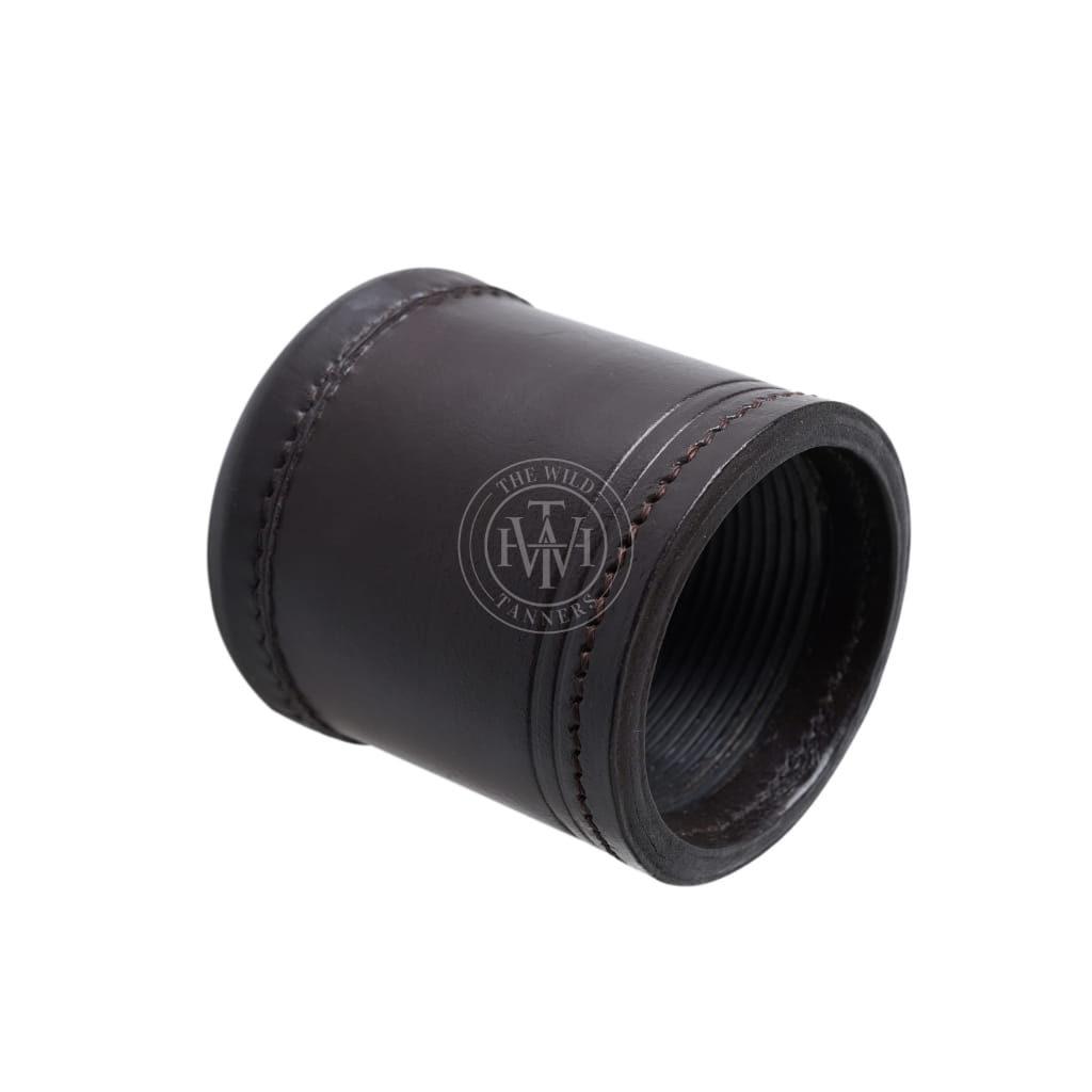 Vintage Leather Dice Cup - Ribbed Interior, view 4
