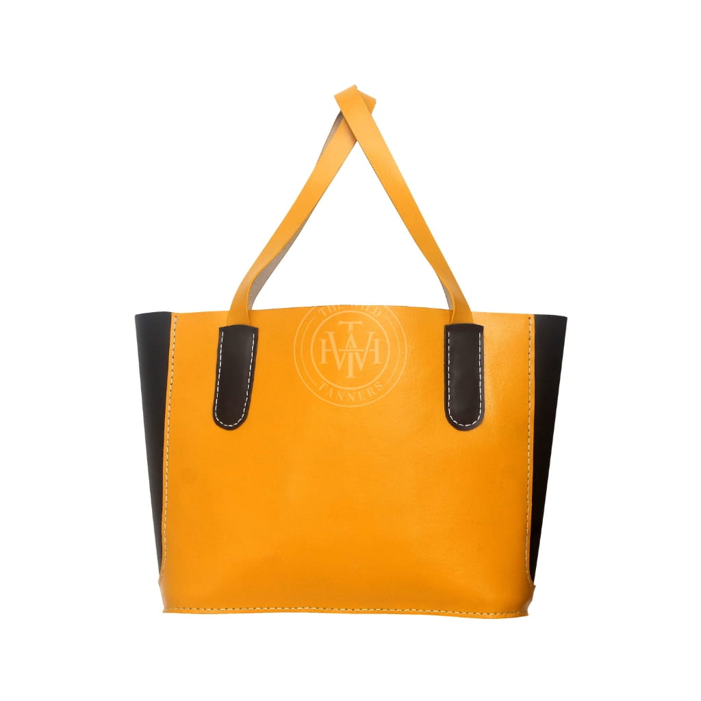 Classic Yellow Tote Bag Leather, view 5