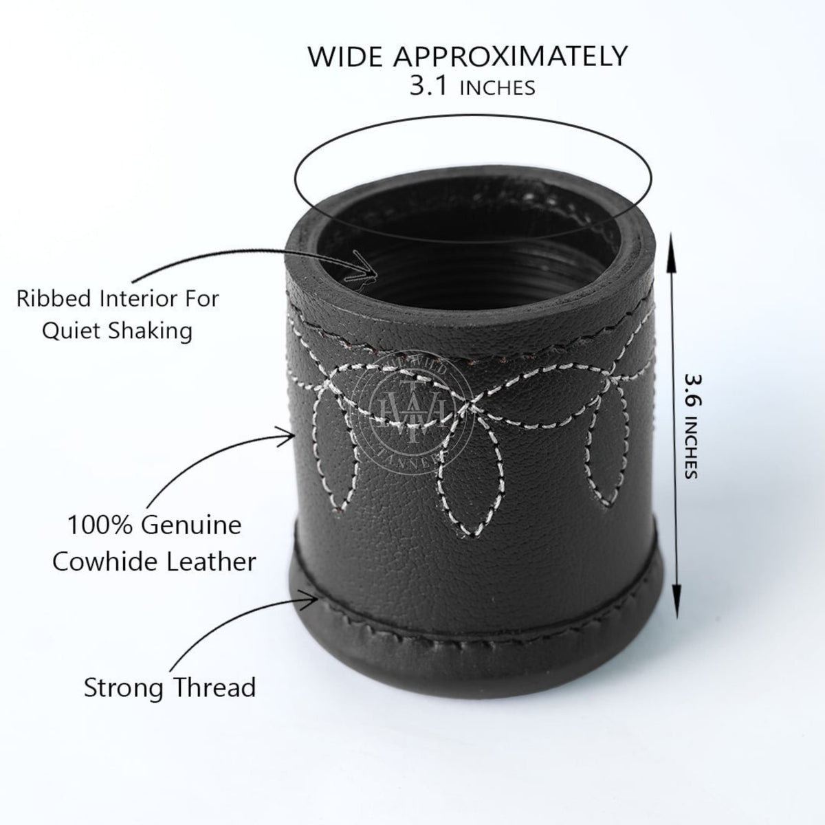 Genuine Leather Dice Cup - Black, view 5