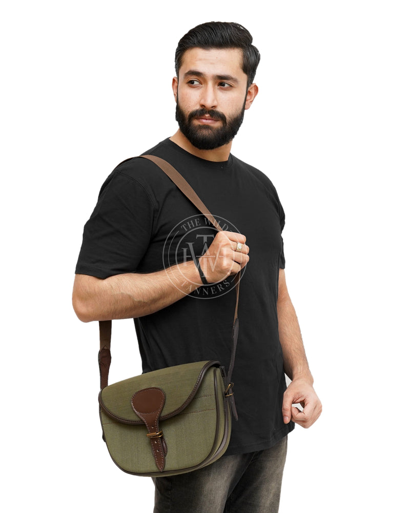 Leather Cartridge Bag, Canvas Cartridge Bag, Shooting Shells Bag, Shotgun Cartridge Bag, cartridge bag, Leather Canvas Bag