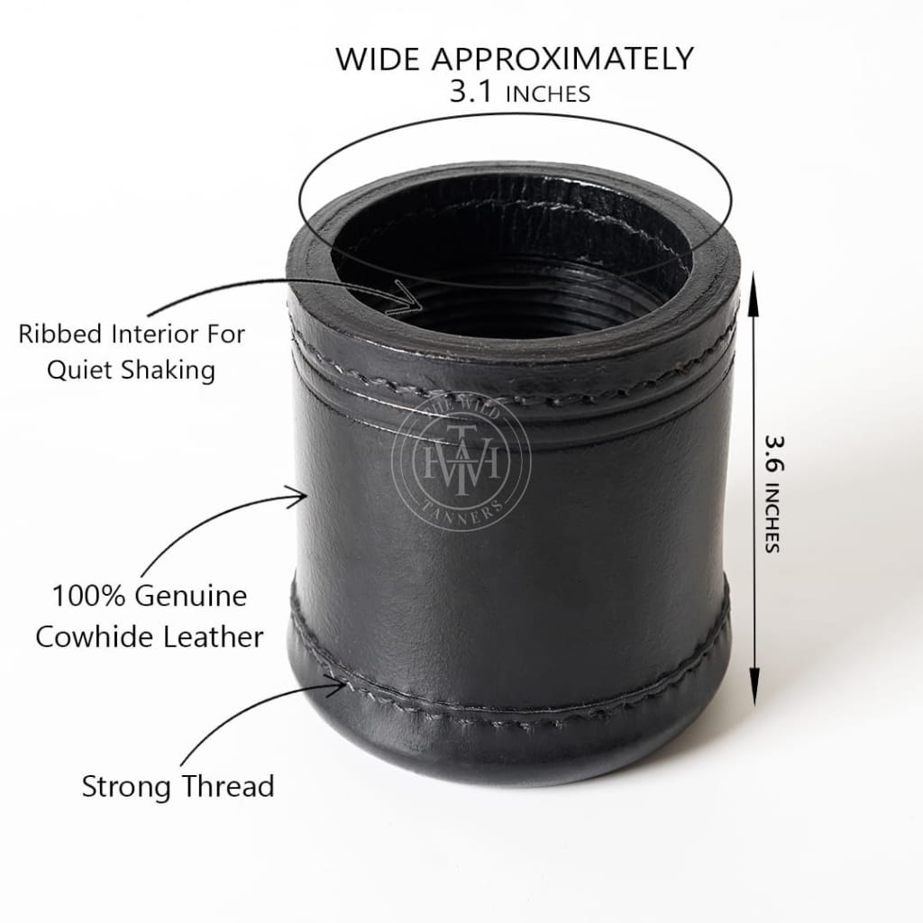Classic Dice Cup Leather with Ribbed Interior, view 4