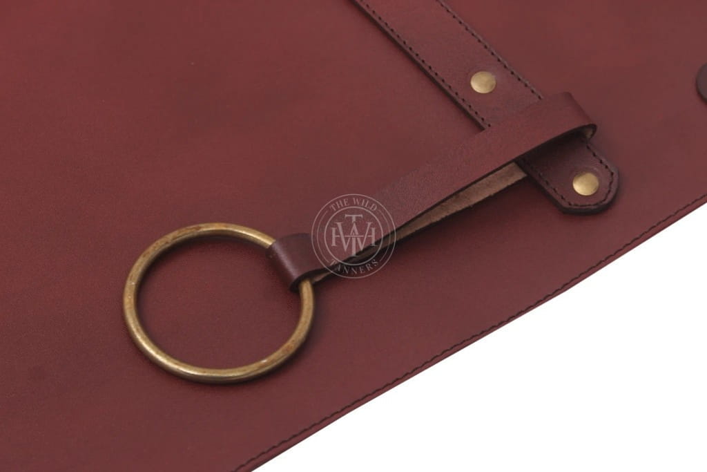 Men's Brown Genuine Leather Woodworking Apron, view 5