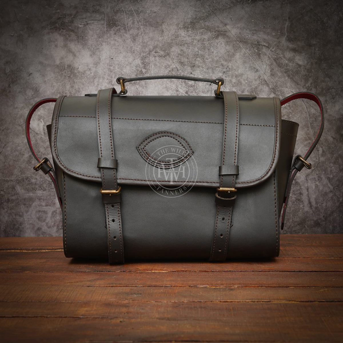 Distressed Leather Gun Cartridge Bag, view 7