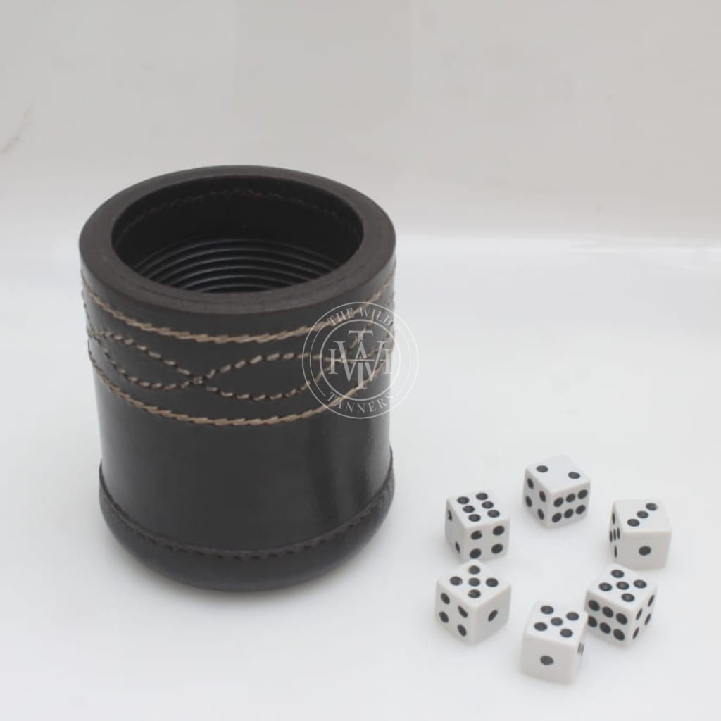 Leather Dice Cup - Black, view 4