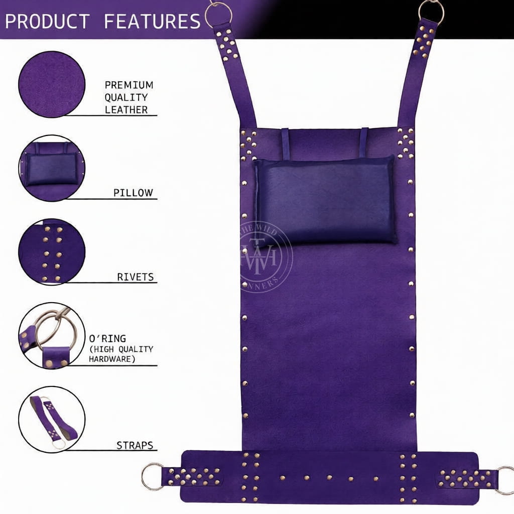 4 Points Leather Bondage Sex Swing, view 5