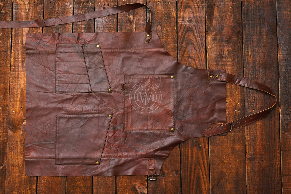 Stylish Leather Apron with Straps & Multiple Pockets, view 5