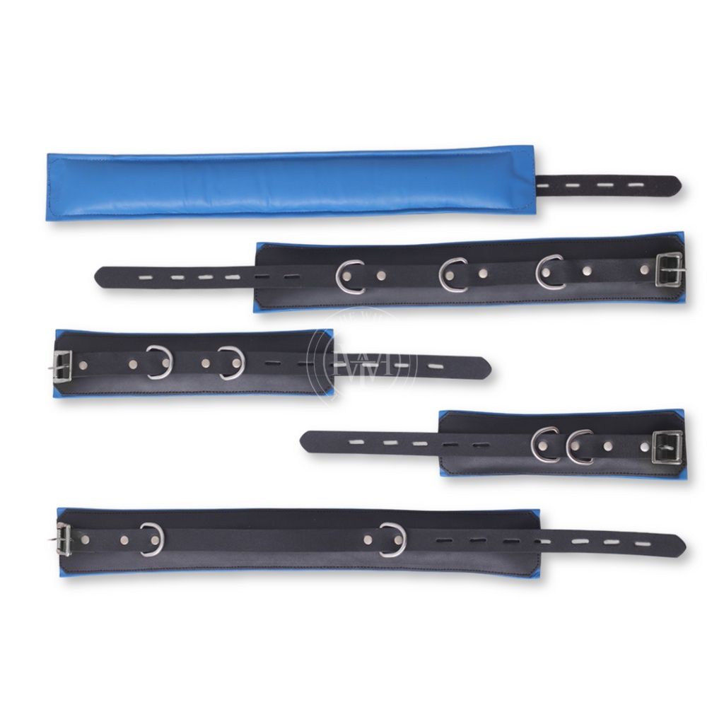 7 Pcs Set Pure Leather Bondage Handcuffs, view 6
