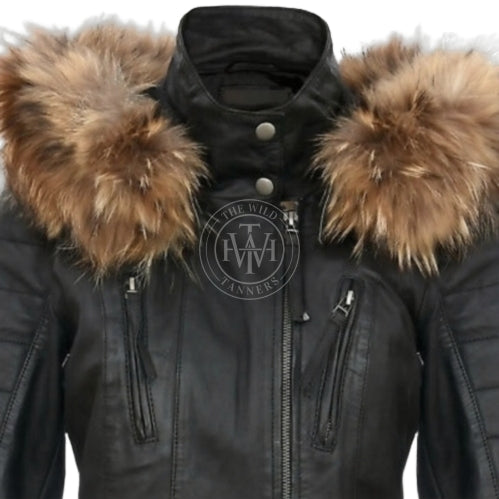 Stylish Women's Leather Trench Coat, view 4