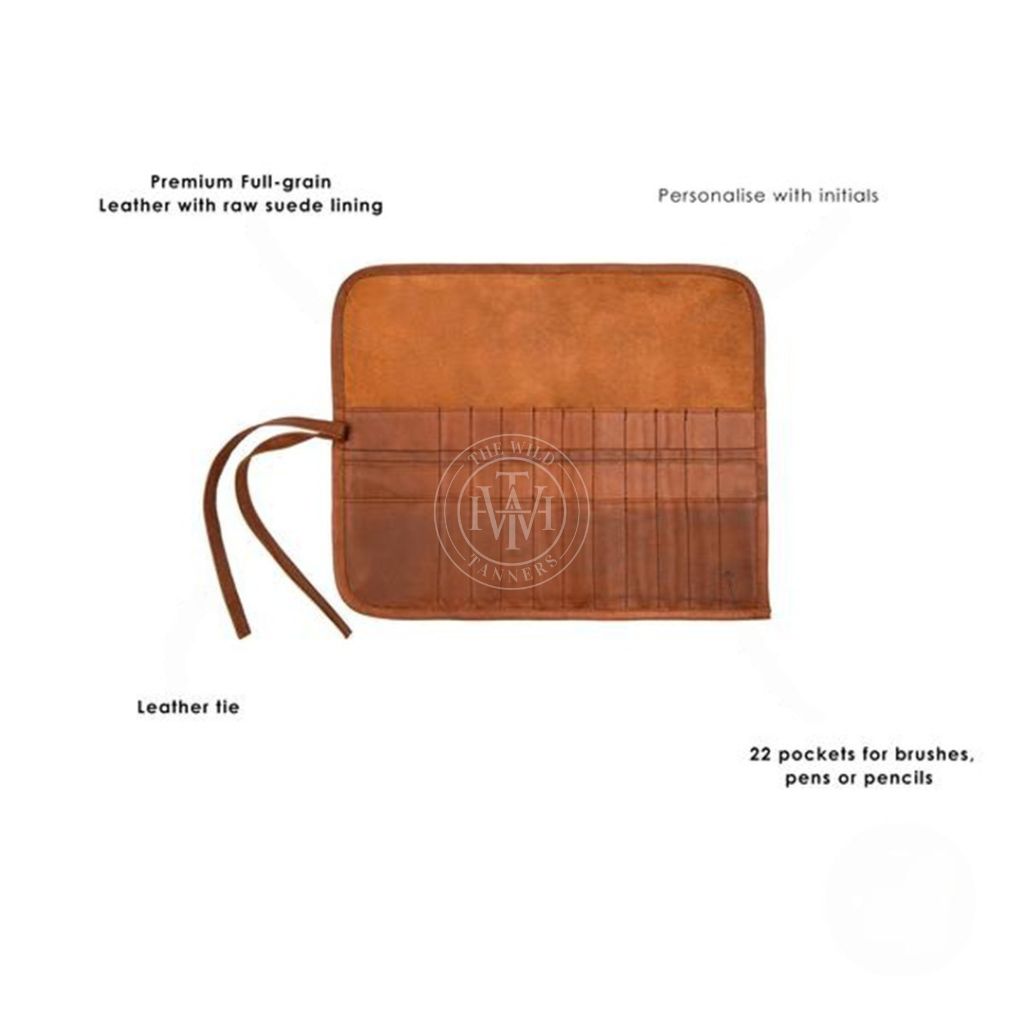 Classic Brown Leather Artist Roll, view 4