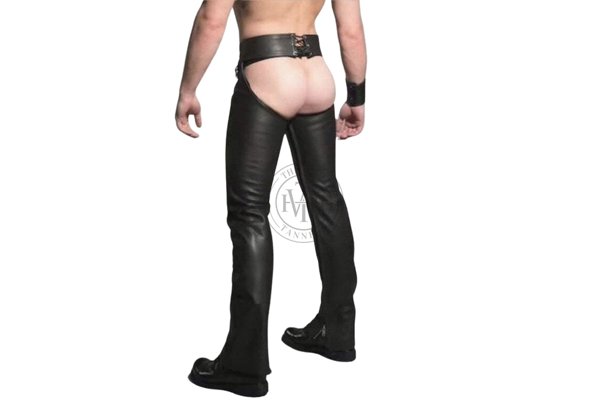 Men's real leather assless chaps, view 4