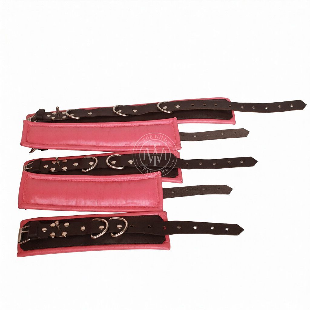 5 Pcs Leather Bondage Handcuffs Set, view 5