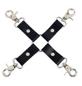Leather Hogtie. Bdsm hogtie, black leather hogtie