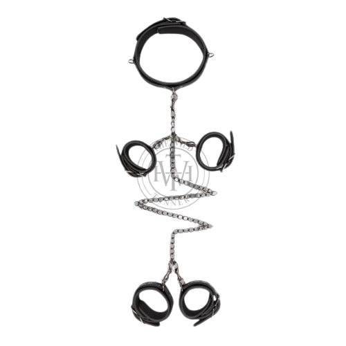 Genuine Leather Bondage Cuffs Restraints Set, view 4