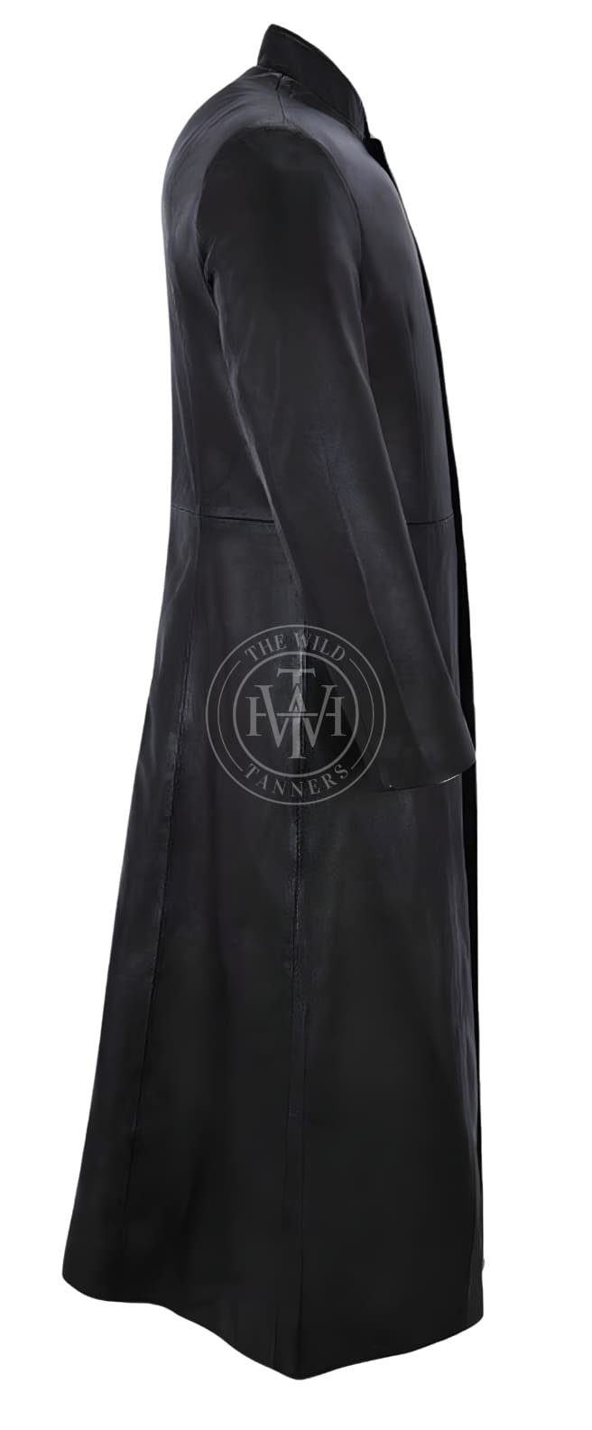 Premium Men's Leather Trench Coat, view 3