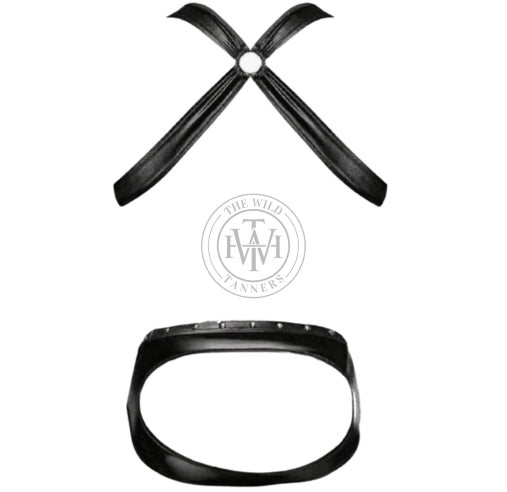 leather body harness with jockstrap & studded straps