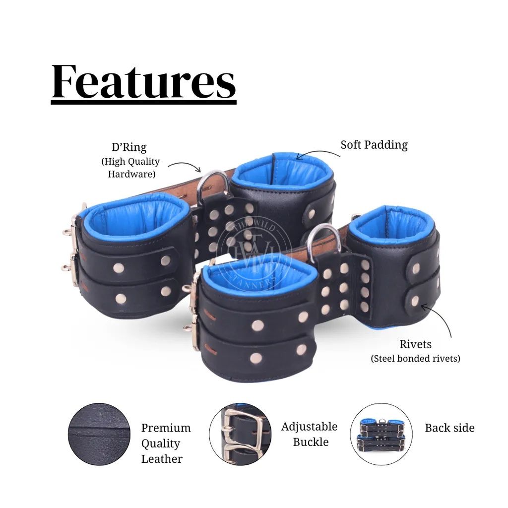 Black Suspension Ankle And Wrist Cuffs, view 5