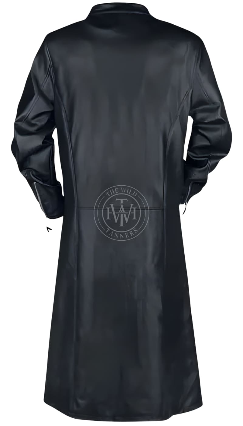Genuine Leather Trench Coat For Men, view 4