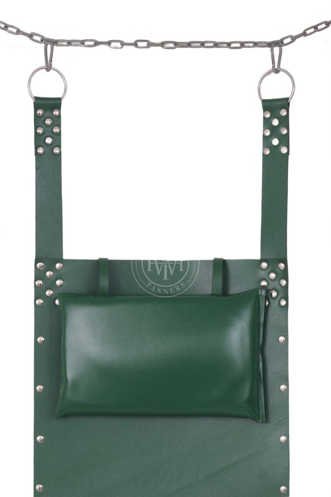 Dark Green Leather Sex Swing Bondage, view 5