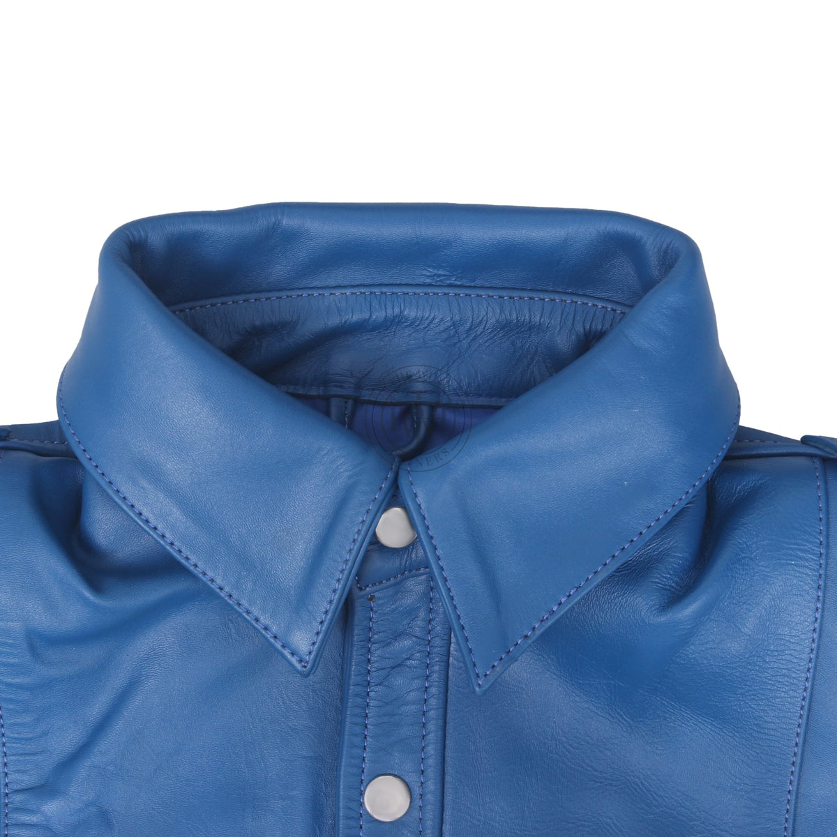 Half Sleeve Military Leather Gay Shirt, view 7