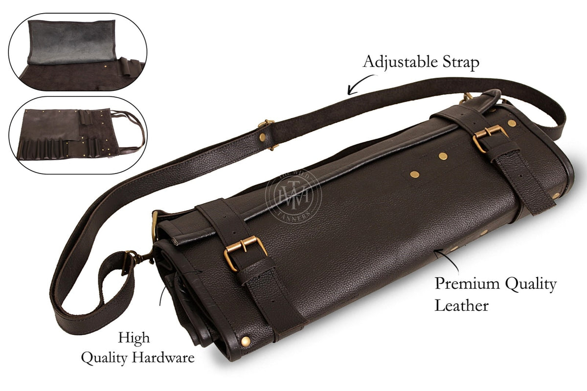 Leather Knife Roll Bag for Professional Chefs, view 5