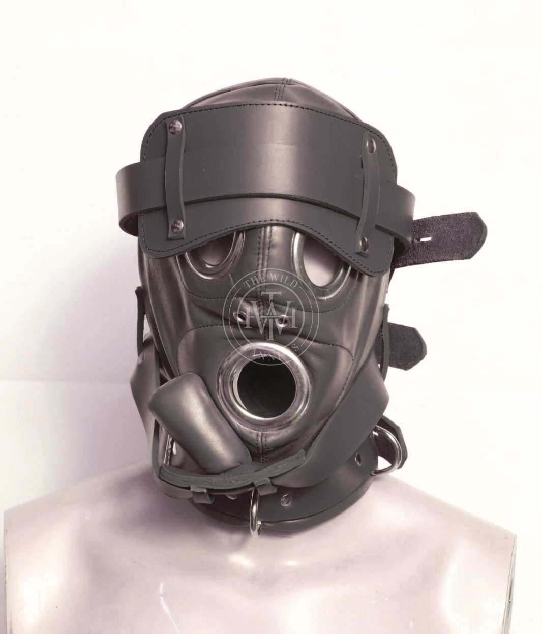 Sensory Deprivation Leather Bondage Hood, view 5