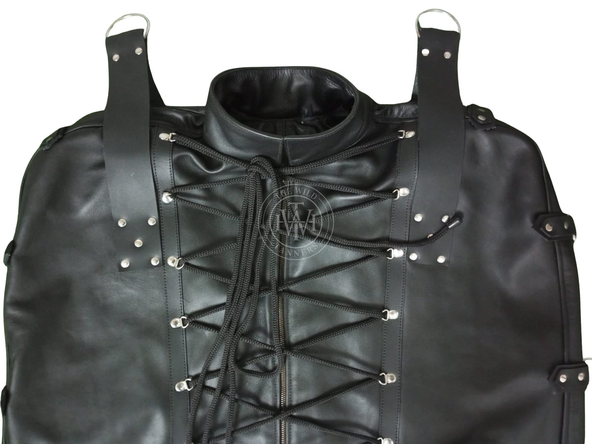 Genuine leather sleep sack for bondage, view 3