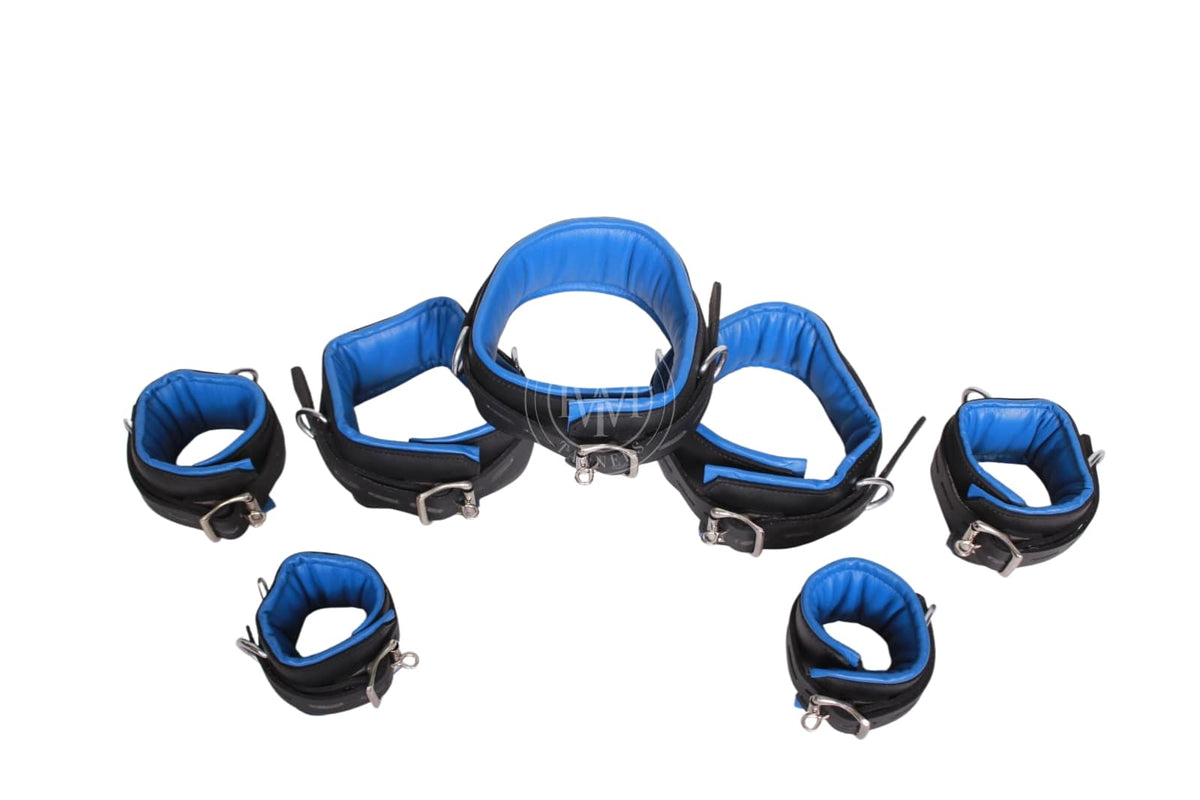 Unisex 7 Pcs Set Leather Bondage Cuffs, view 5