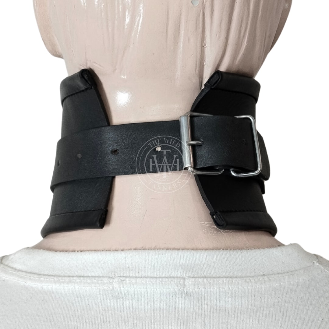 Real Leather Bondage Posture Collar, view 5