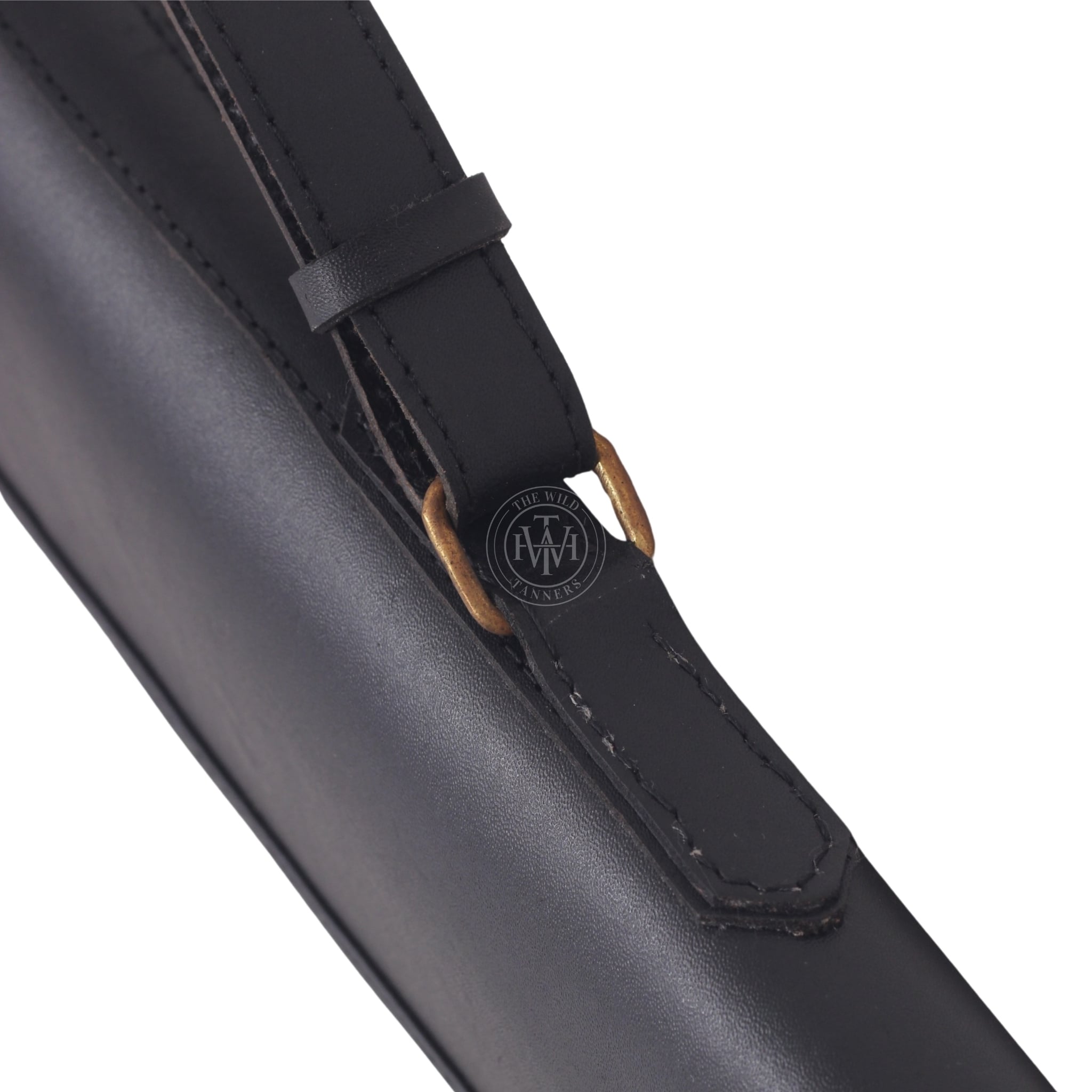 Black Leather Rifle Case, Leather Rifle Case with Flap Closure, Rifle Case with Buckle, Rifle Case with Buckle