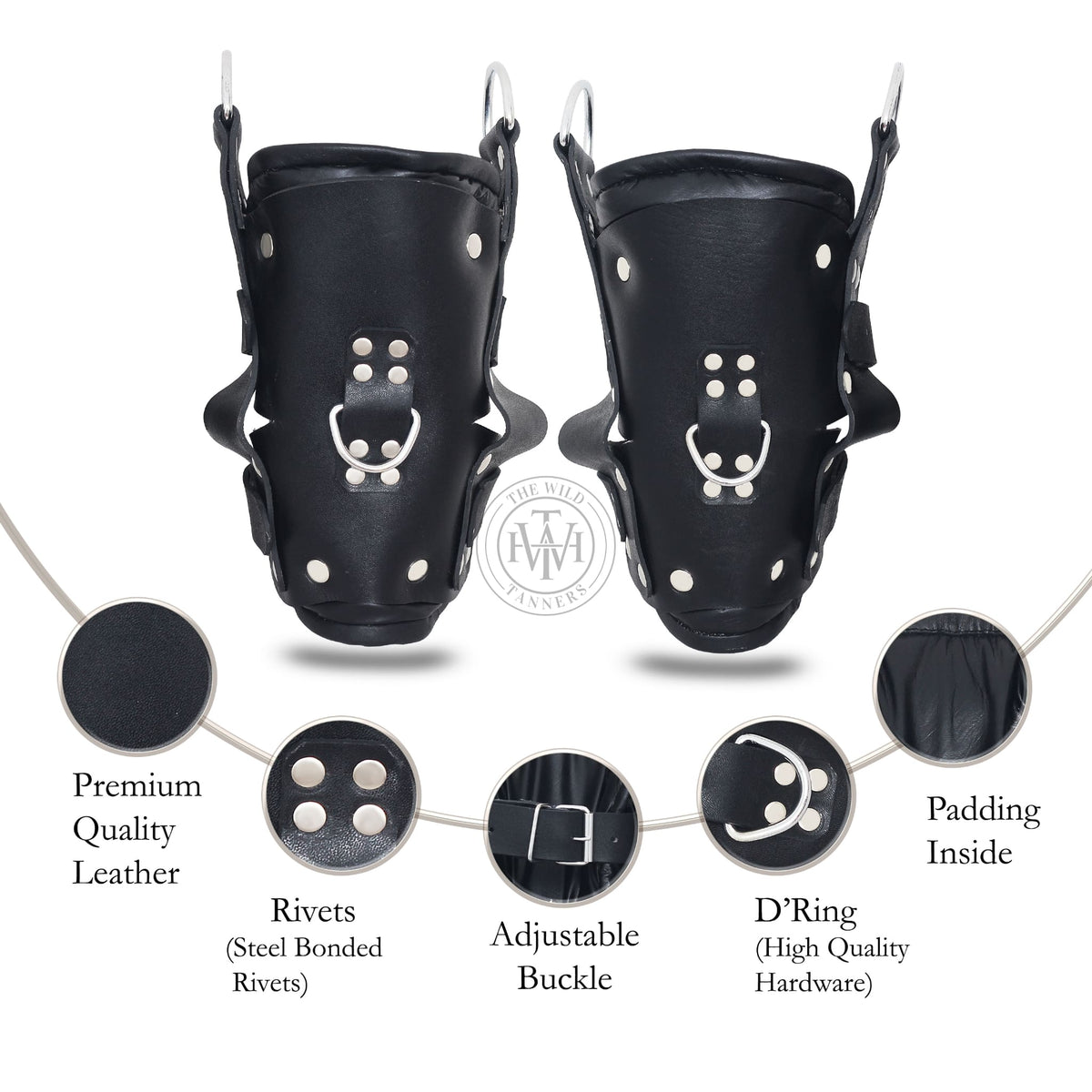 Leather Bondage Suspension Ankle Cuffs, view 5