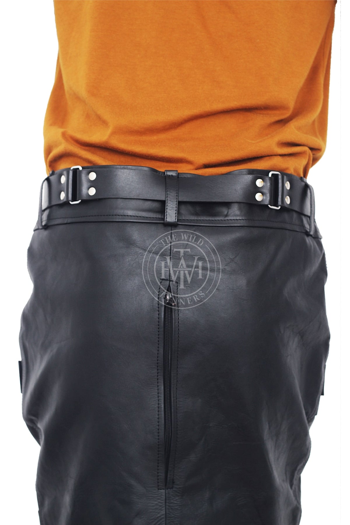 Unisex Black Leather Leg Binder For Adults, view 5