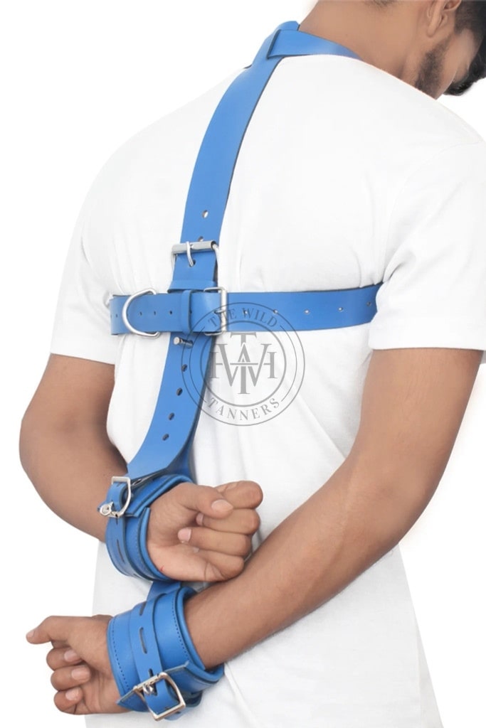Genuine leather neck-to-wrist restraint, view 6