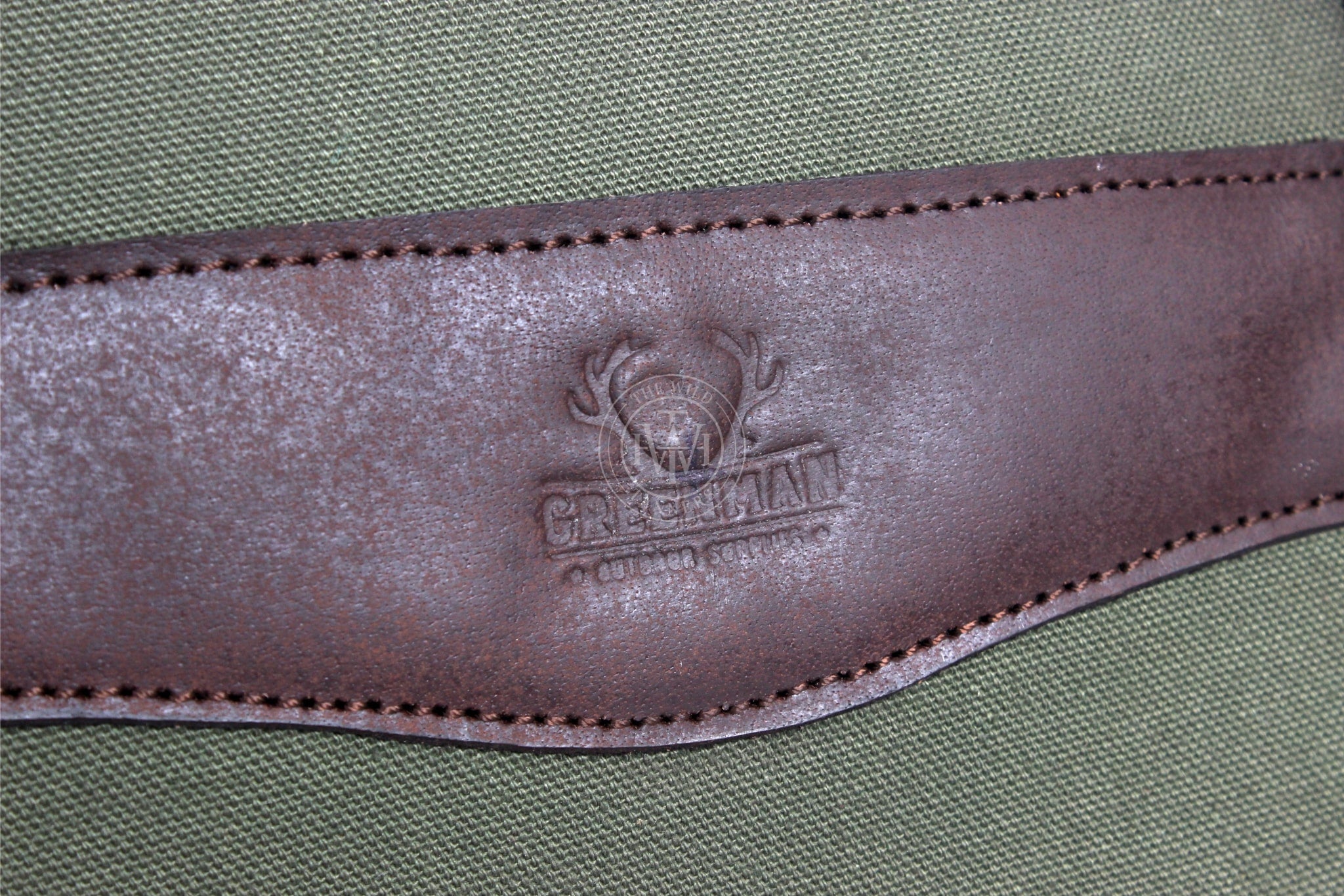 Green and Brown Waxed Canvas Leather Shotgun Case, Canvas Leather Gun Slip Case, Canvas Leather Shotgun Case