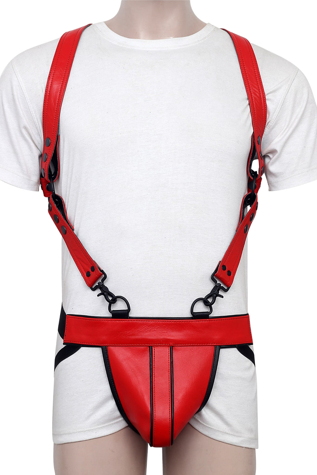 Genuine Leather Bondage Harness With Adjustable Straps