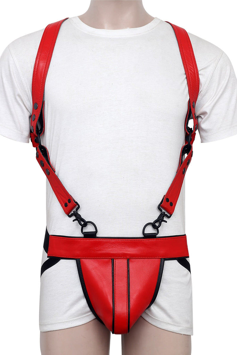 Genuine Leather Bondage Harness With Adjustable Straps