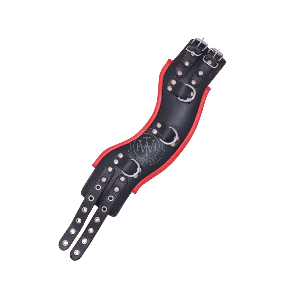 Premium Leather Bondage Posture Collar with 3-D Rings, view 5