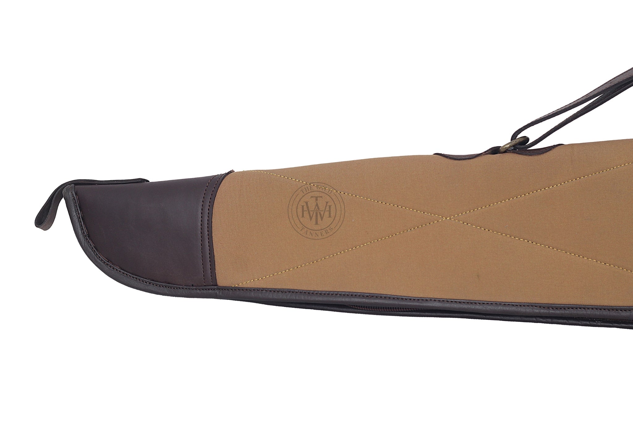 Tan and Brown Waxed Canvas Leather Shotgun Case, Canvas Leather Rifle Case, Shotgun Case