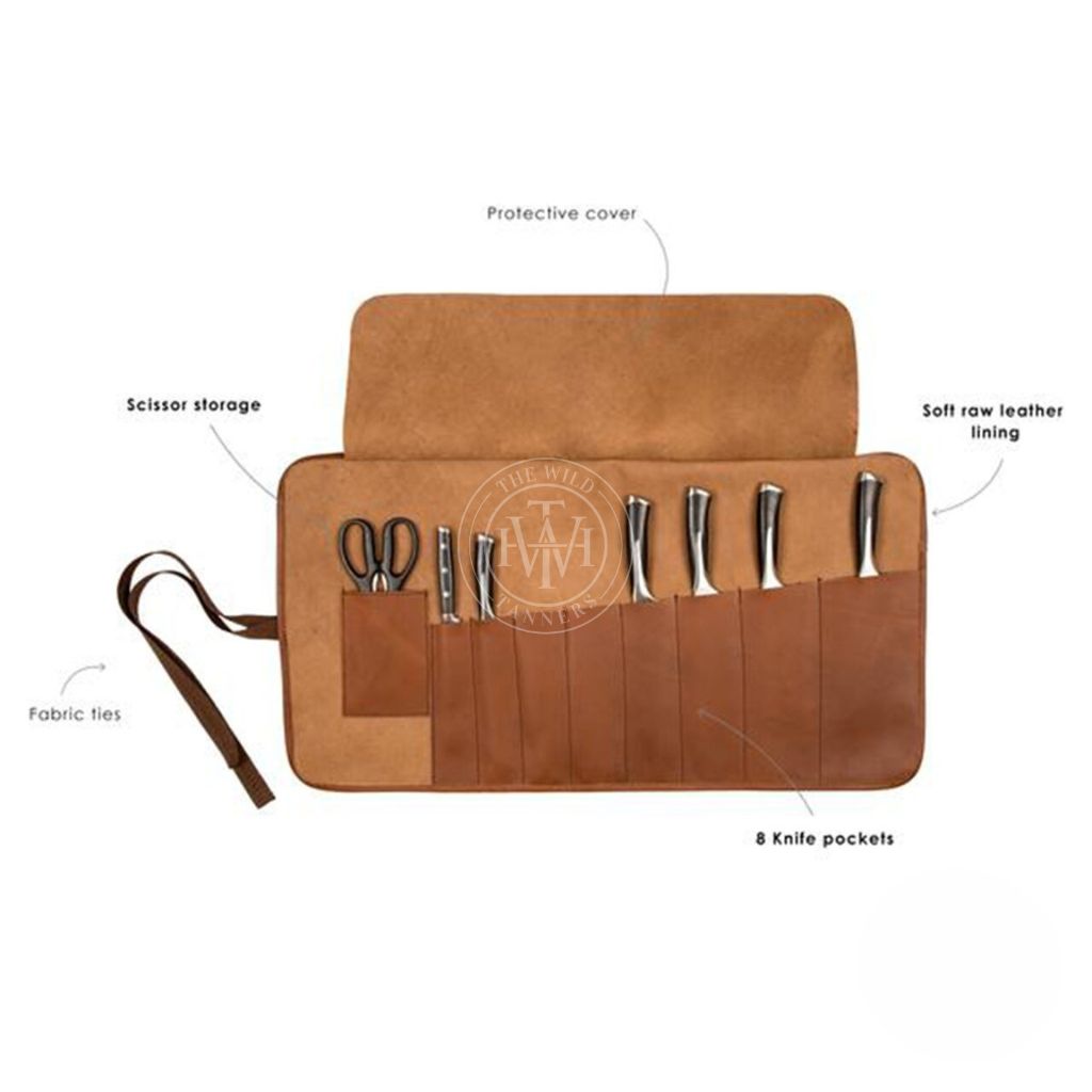 Brown Classic Knife Roll, view 5