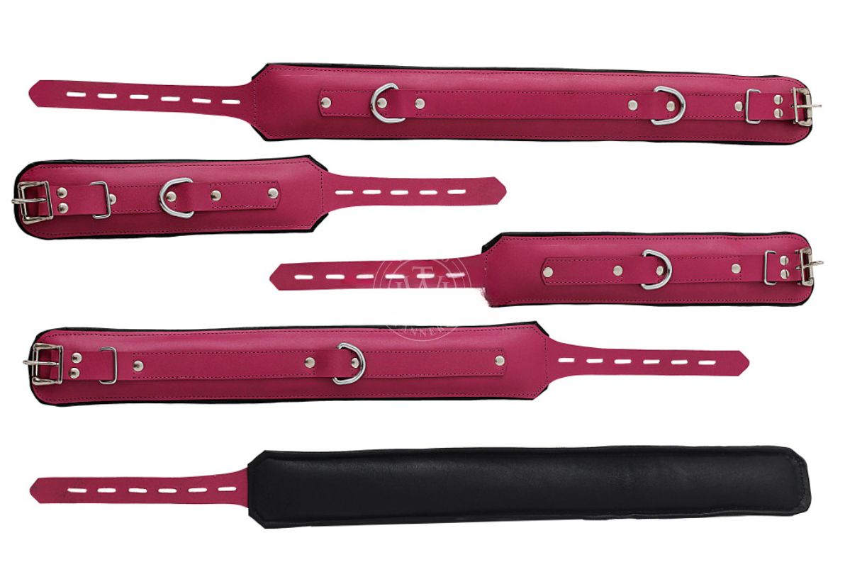 7 Pcs Leather Bondage Wrist Cuffs, view 6