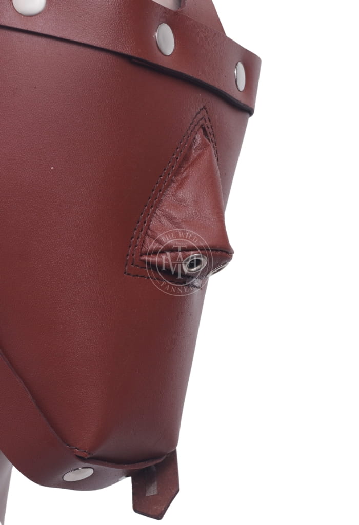 Brown Leather Bondage Muzzle for Sensual Play, view 5