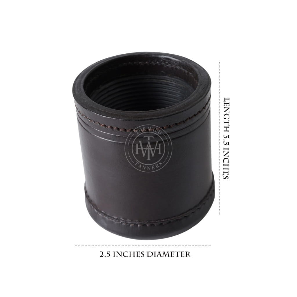 Vintage Leather Dice Cup - Ribbed Interior, view 5