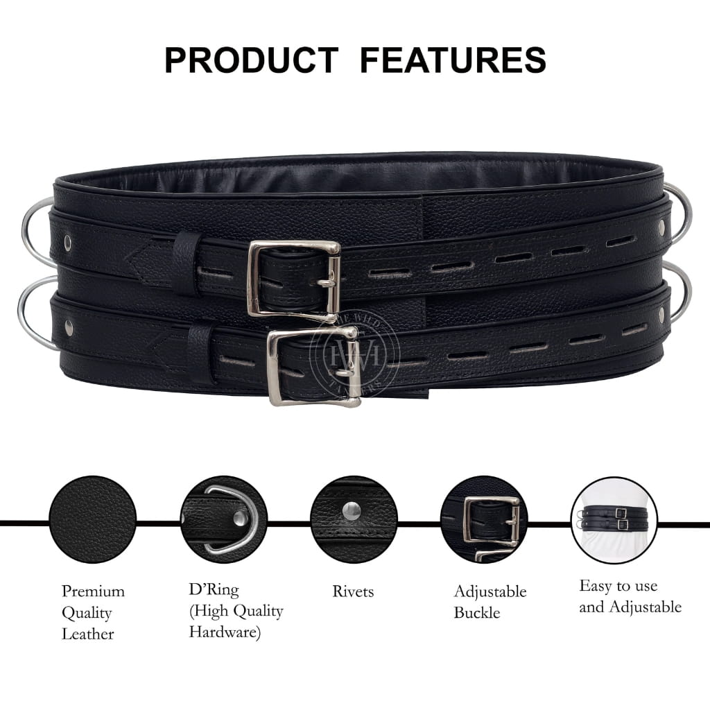 Leather Waist Belt Restraint Style, view 5