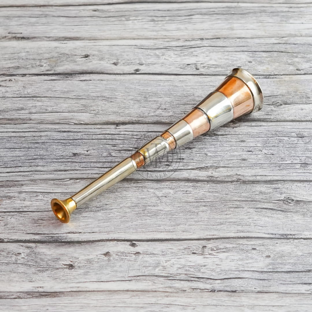 Copper 4 Band Fox Hunting Horn with Brass Mouthpiece, view 6